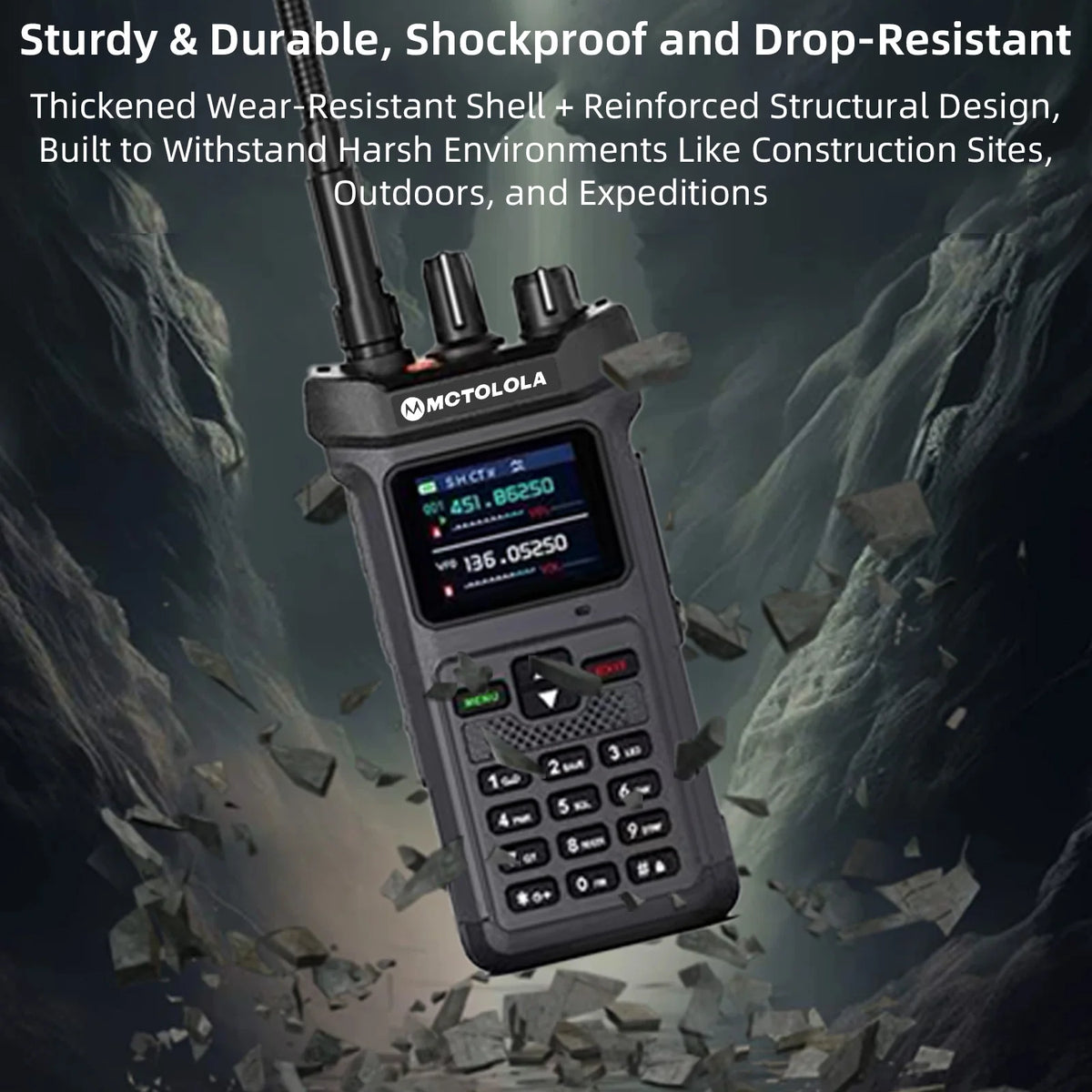 MOTOLOLA 1PCS 20W High Power Outdoor Intercom VHF UHF Dual Frequency Amateur Radio Flashlight High Charge Handheld Walkie Talkie