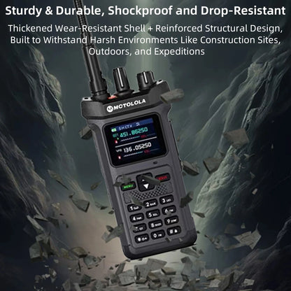 MOTOLOLA 1PCS 20W High Power Outdoor Intercom VHF UHF Dual Frequency Amateur Radio Flashlight High Charge Handheld Walkie Talkie