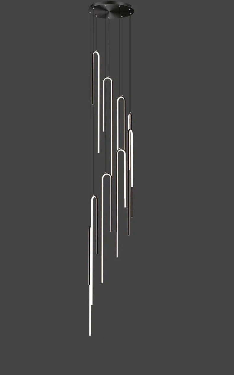 Modern ring stairs led lights pendant light lamps for living room led Chandeliers for dining room hanging light indoor lighting