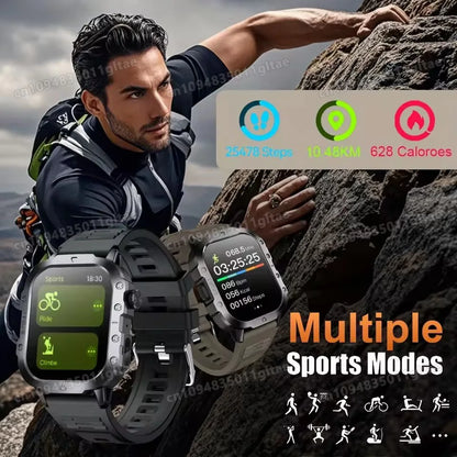 2026 New Rugged Military GPS Smart Watch Men Bluetooth Call Health Monitoring Sports 5ATM Waterproof Smartwatches Man Pk HW12