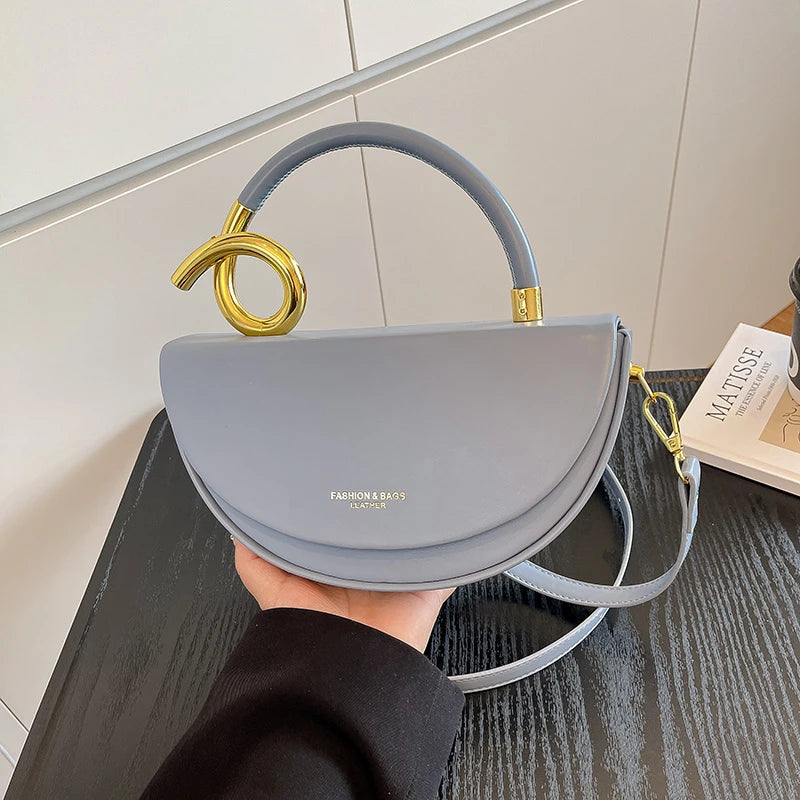 Small Crossbody Bags For Women Designer Semicircle Saddle Bag 8 Colors Pu Leather Handbag Luxury Brand Lady Shoulder Bags