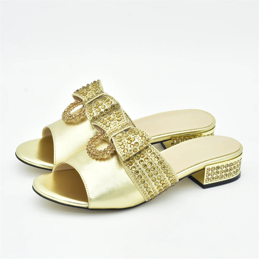 Fashion Women Shoes and Bag Set In Italy Matching Shoes and Bag Set Decorated with Rhinestone Nigerian Shoes and Matching Bags