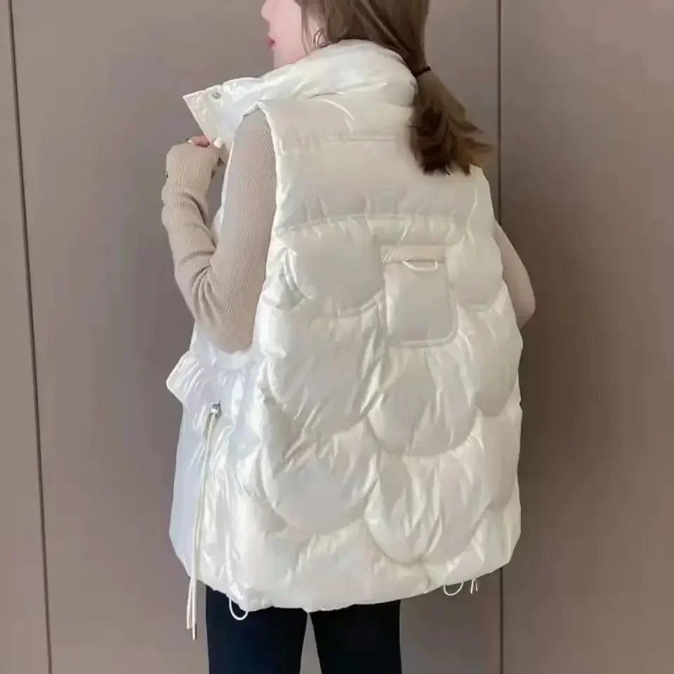 Down Waistcoat Woman Half Quilted Loose Short Winter Clothing Puffer Vest for Women Casual New Outerwear Insulated Coats on Sale
