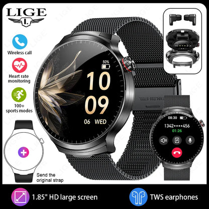 2026 New TWS 2 in 1 Smart Watch with Earbuds Bluetooth Call Earphone Smartwatch Men Women Heart Rate Monitor Sport Music Watches