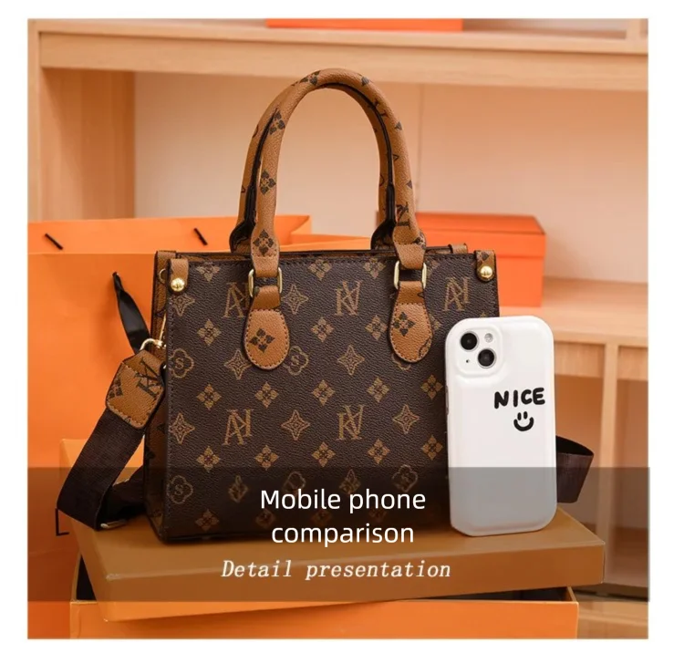 Elegant Retro Women's Tote Bag Single Shoulder Crossbody Bag Floral Print Ladies Handbag Luxury Texture Commuter Messenger Bag