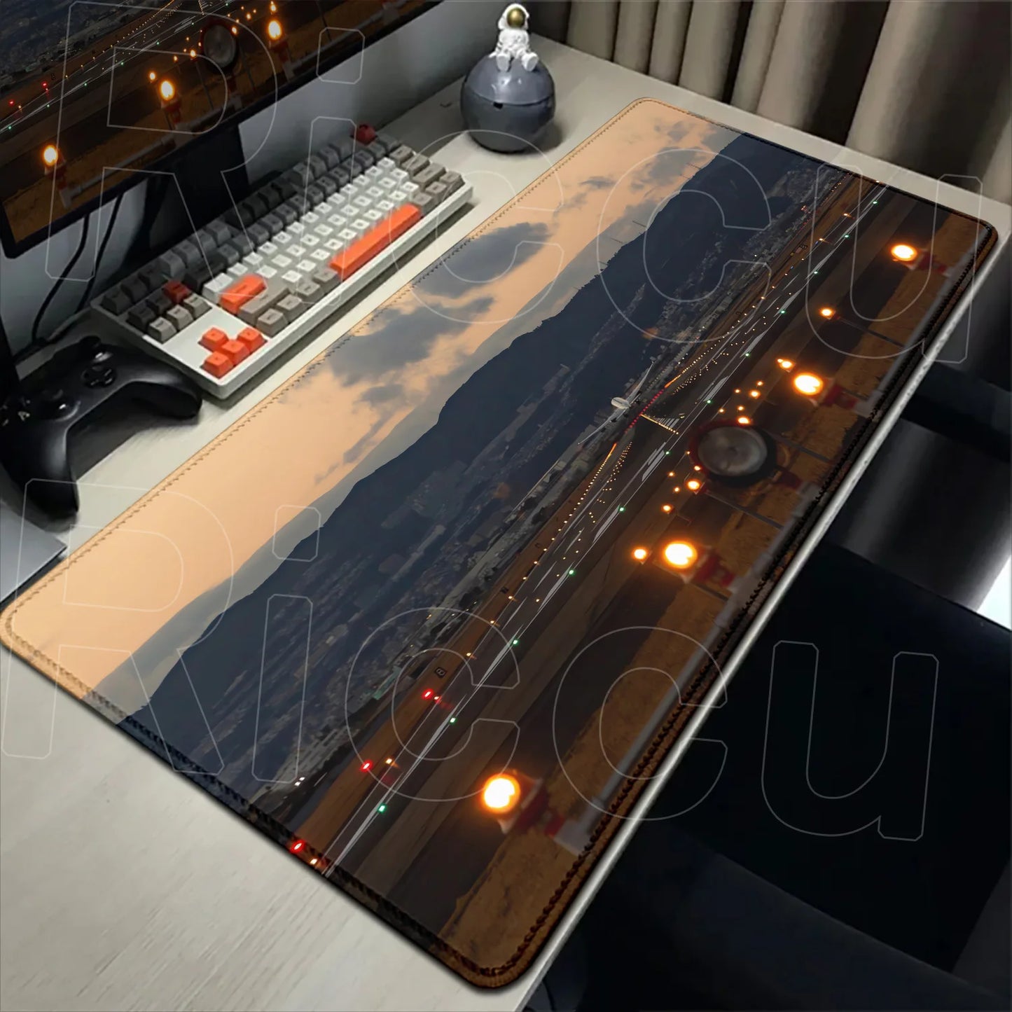 HD Airplane Speedometer Mouse Pads Plane Instrument Panel XXL Mousepad Non-slip Rubber Desk Mat Pc Gamer Deskmat Cockpit Playmat