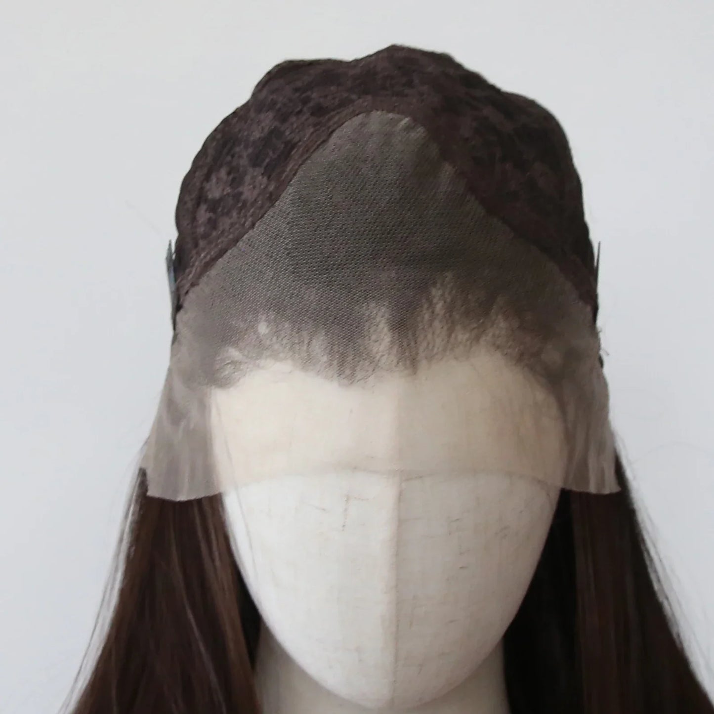 Ashely 13*4 Dark Brown Synthetic Lace Front Wigs Brown Long Straight Lace Front Wig for Women Pre Plucked Natural Hairline