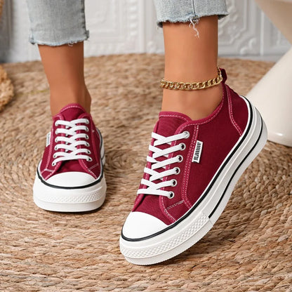 Fashion Candy Color New Casual Women's Sneakers 2026 New Solid Color Comfortable Thick Soled Shoes for Women Tênis Feminino