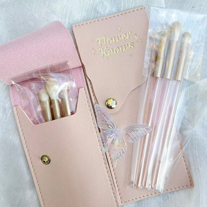 Flower Knows Little Angel Eyeshadow Palette Hand Mirror Brush Set Delicate Matte Glow Shimmer Flowerknows Edens Angel Eyeshadows