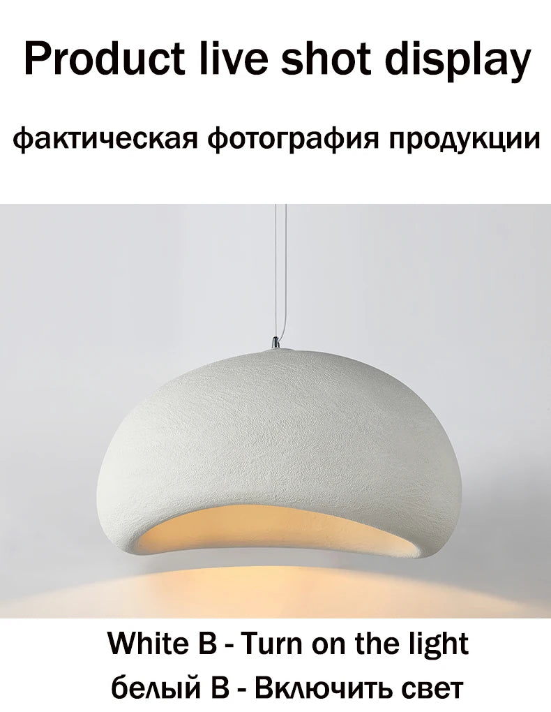 Nordic Wabi Sabi Pendant Lamps Dining Room Lighting Modern Living Room Bedroom LED Ceiling Chandelier Loft Lustre Hanging Lights