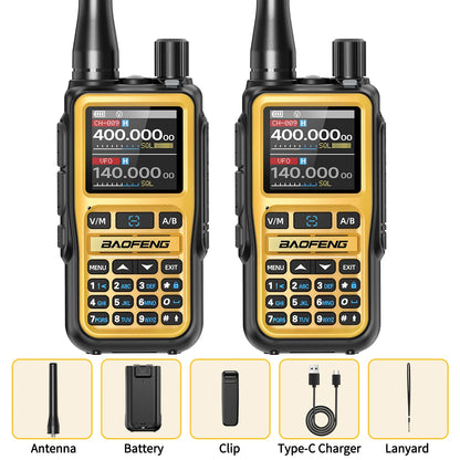 1/2PCS BAOFENG UV-5R Mini Walkie Talkie Dual PTT Wireless Bluetooth Programming Multi-Band Type-C Charge Long Range Ham Radio