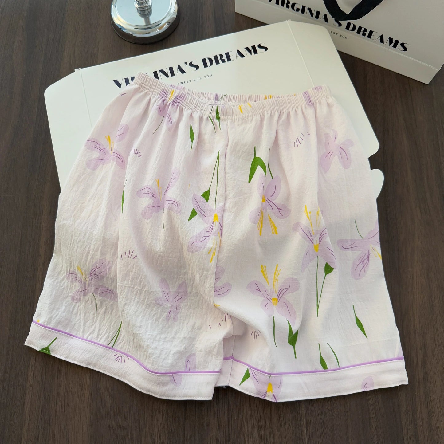 Women Summer Lapel Open Front Pajama Set Short Sleeve Top Shorts, Sweet Ins Teen Loungewear, Casual Daily Outdoor Home Wear Suit