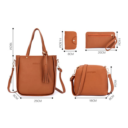 4pcs/set Women Elegant Tote Bags Heavy Duty Multiple Colors Available Bag for Eyeglasses Phones Cosmetics