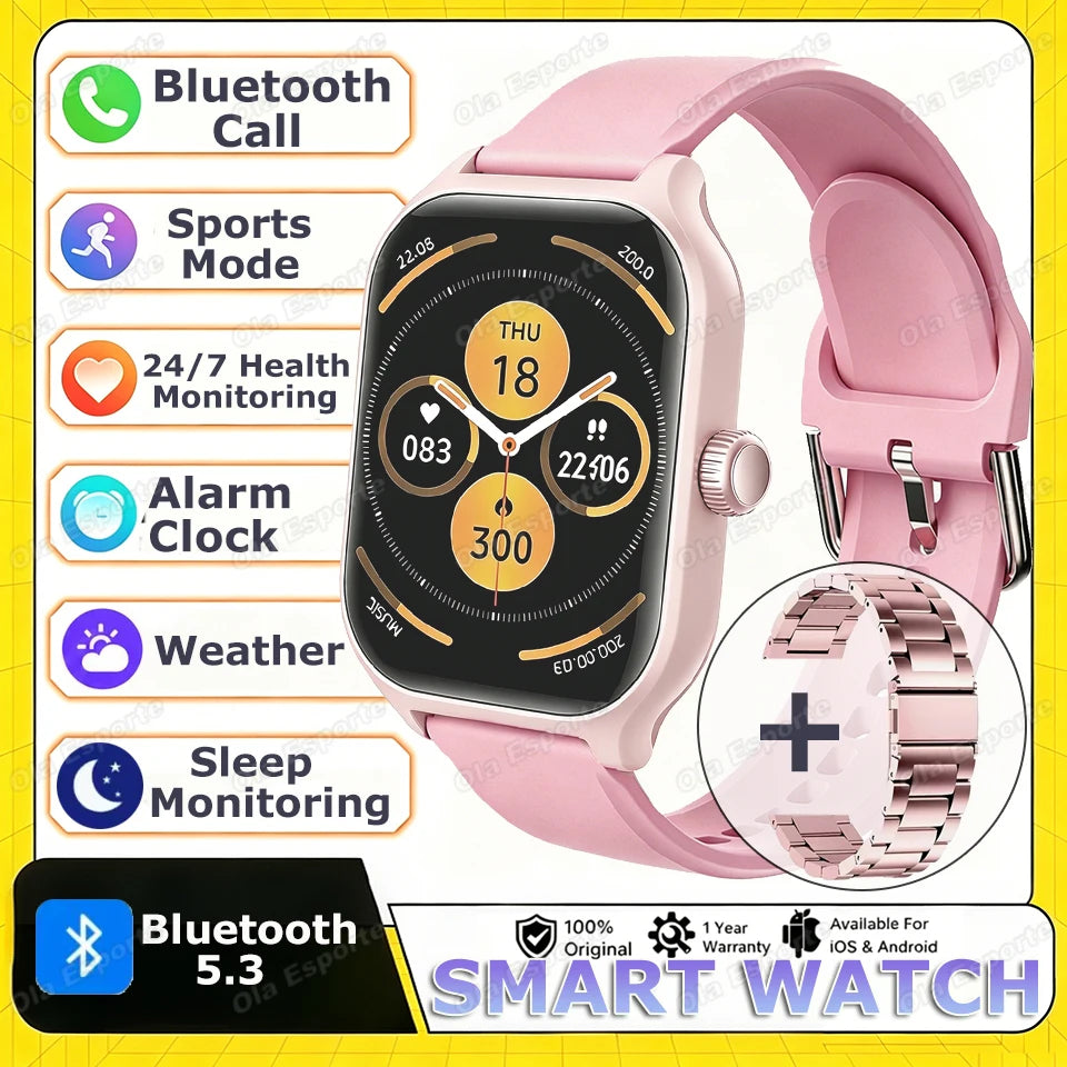 2026 New Men's Smart Watch Women's Gift Heart Rate Blood Oxygen ECG Sports Fitness Watch Electronics Bluetooth Call Smartwatch