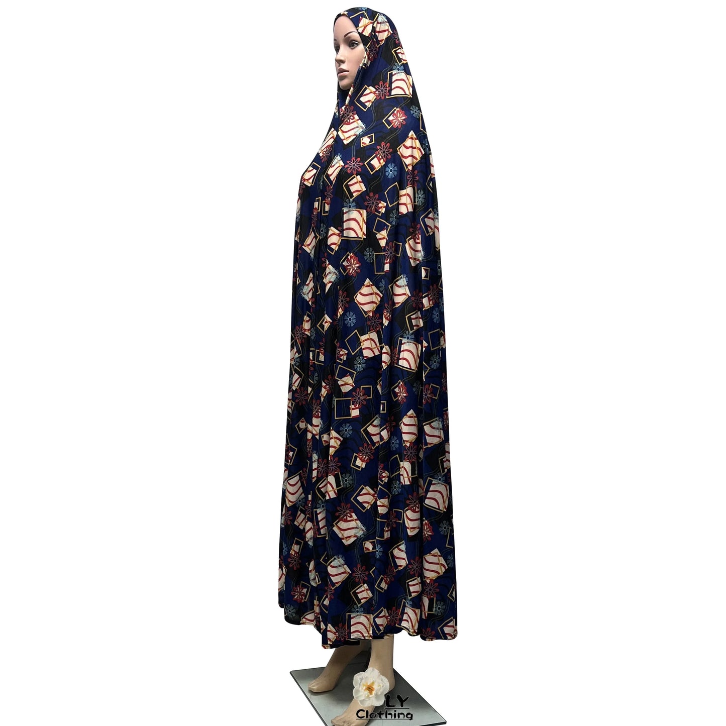 New Sleeveless Pullover Dress Women Prayer Garment Dubai Abaya Arab Jibab Flowers Print Loose Femme Khimar Kaftan Clothes 6XL