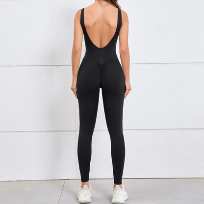 Gym Jumpsuit Woman Padding Sports Overalls for Women Push Up Rompers for Woman Clothes Monos Mujer Gray Coffee Navy Black Red