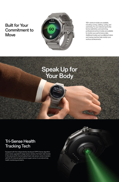[New Arrival] Global Version Smartwatch OPPO Watch X3 Snapdragon W5 Up to 16 Days of Battery Life AMOLED Display NFC IP68
