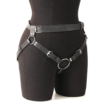 Punk Gothic Adjustable PU Leather Waist and Thigh Harness Strap for Men, Trendy Decor Accessory for Holiday Carnival and Street