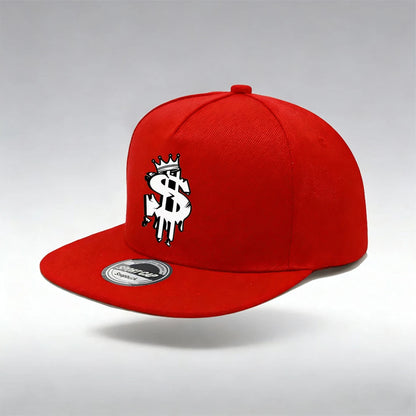1/2PC Men's Hip Hop Snapback Cap, Graffiti Dollar Crown Print Flat Bill Baseball Hat, Adjustable