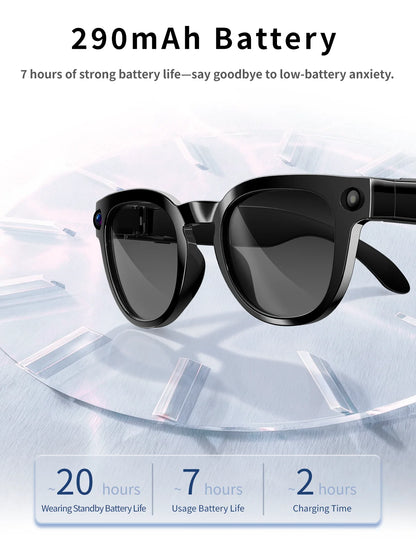 2026 New AI Smart Glasses with Video Camera Outdoor Sunglasses Wi-Fi Transfer BT Calling Audio Record Smart Wearable Headset