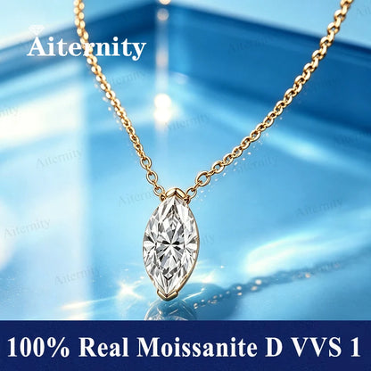 Asscher Cut Moissanite 0.5 Carat 1 Carat 2 Carat Women's Necklace GRA Certified Pendant D VVS S925 Silver Wedding Party Jewelry