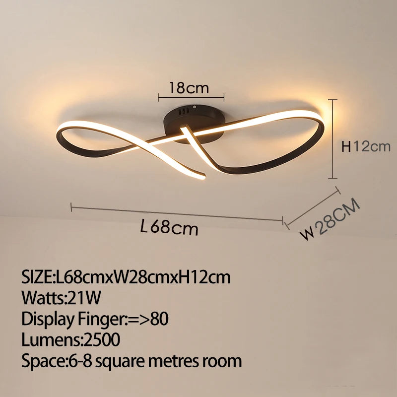 Modern Ceiling Chandelier Gold/Chrome Led Ceiling Lights For Living Bedroom Dimmable Kitchen Dining Room ceiling lamp lustre
