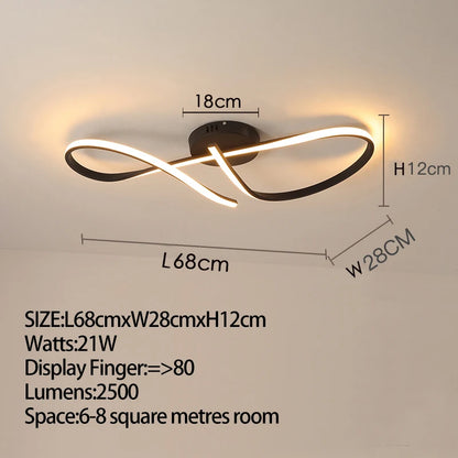 Modern Ceiling Chandelier Gold/Chrome Led Ceiling Lights For Living Bedroom Dimmable Kitchen Dining Room ceiling lamp lustre