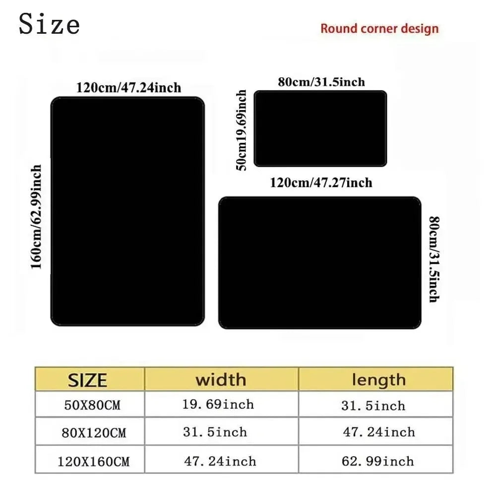 Black Series Carpets Live Room Floor Mat Home Decor Kids Room Play Carpet Table Chair Mat Easy To Clean Simple Pattern Rugs Gift