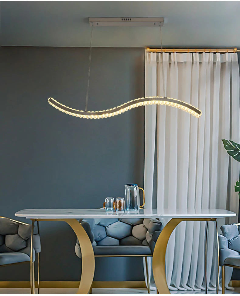 Modern Luxury LED Crystal Pendant Lights Villa Dining Room Kitchen Lighting Lustre Decor Chandeliers Indoor Bar Lights Fixture