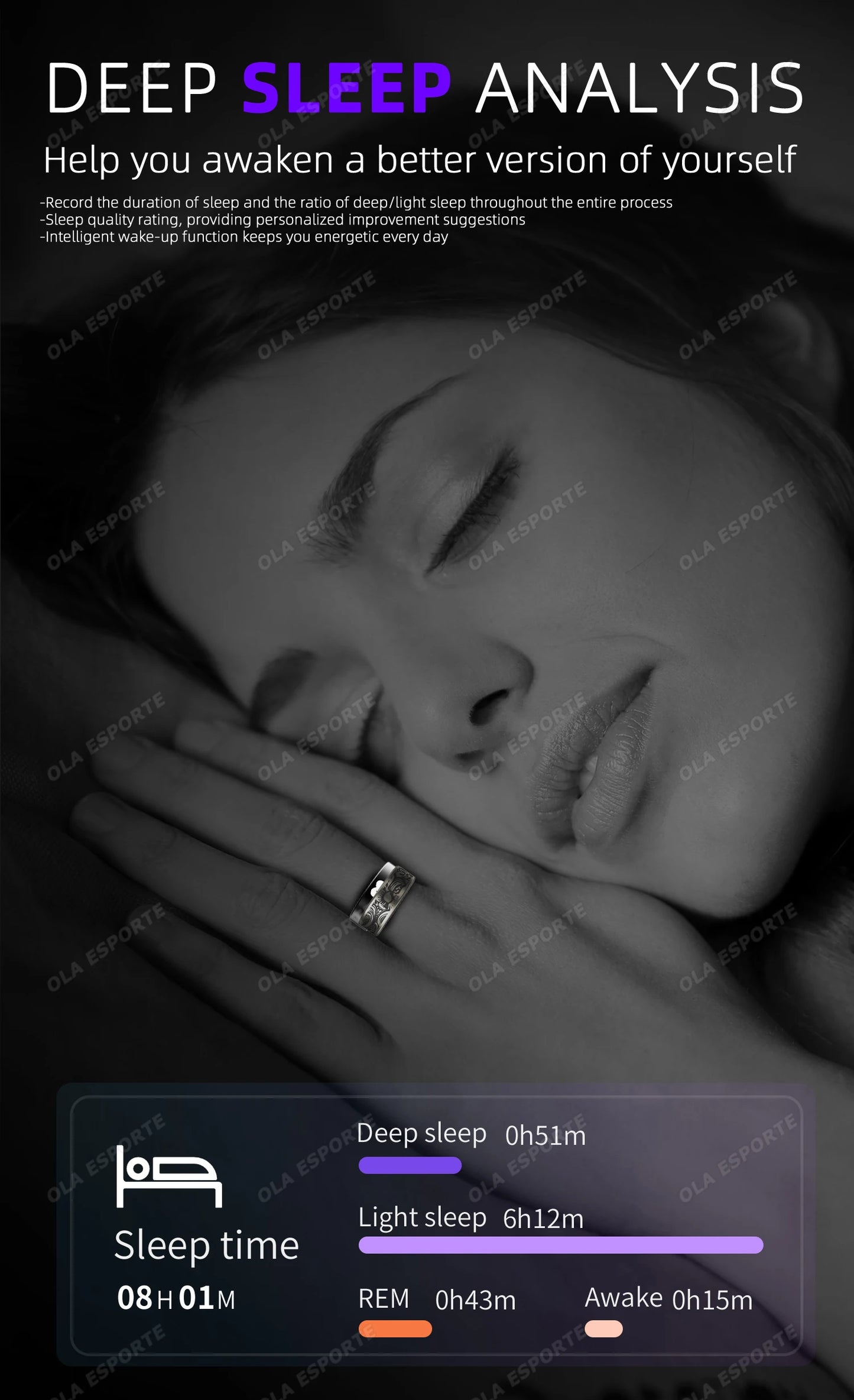 2026 Smart Ring Heart Rate Blood Pressure Blood Oxygen Sleep Monitoring Step Counting Activity Tracking Shared Waterproof Ring