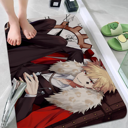 Bakugo Katsuki Floor Mat Non-Slip Laundry Room Mat Laundry Decor Balcony Child Living Room Bedside Mats