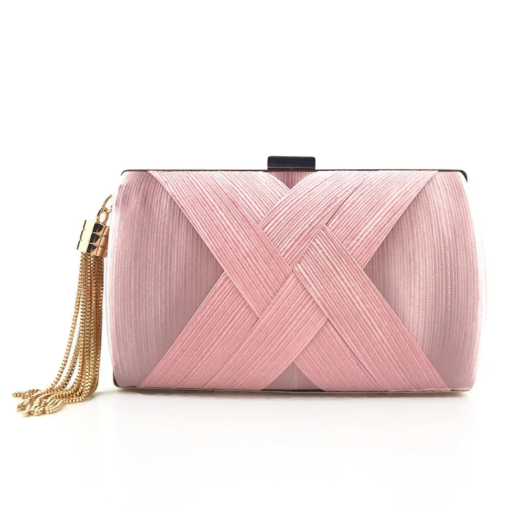2024 New Fashion Women Evening Bags Tassel Ladies Clutch Purse Shoulder Chain Wedding Party Handbags Bags