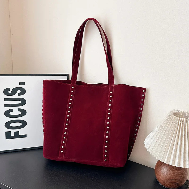 Fashion Microfiber Solid Sewing Shoulder Bags 2025 High Quality Retro Sweet Handbags Brand Sequined Large Capacity Bag for Women