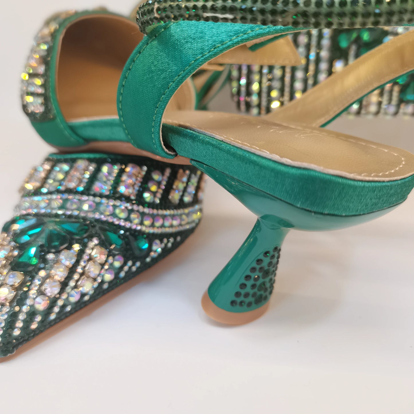 Ladies High Quality Women's Pumps And Bag Italian Fashion Design Green Colors Bag And Heels Shoes For Nigeria Wedding Party