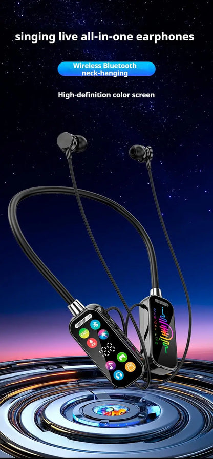 Long Battery Life HiFi Sound Bluetooth 5.4 Earphones with HD Mic Earbuds Wireless Headphones Sports Gaming Neck-hanging Headsets