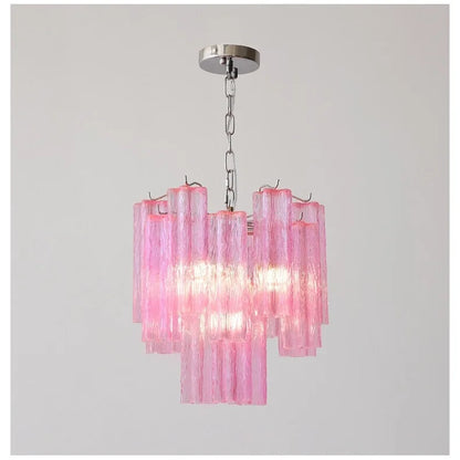 Designer Murano Ceiling Chandeliers Pink Colorful Glass LED Hanging Pendant Lights for Living Dining Room Bar Villa Art Lighting