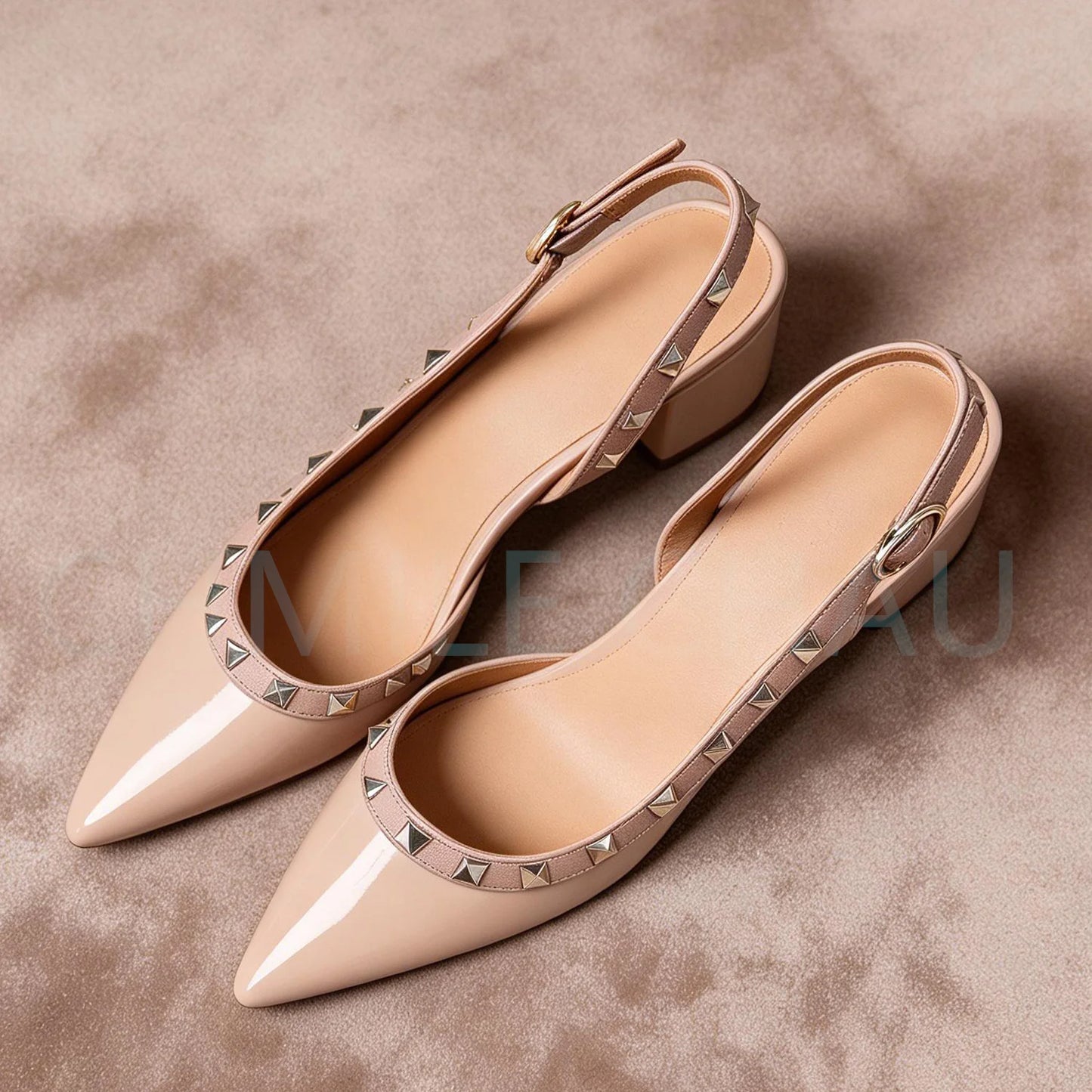 【Measure Your Feet Length Before Order】Rivets Back Strap Luxury Designer Women Elegant Sandals Block High Heel Shoes 121-CHC-33