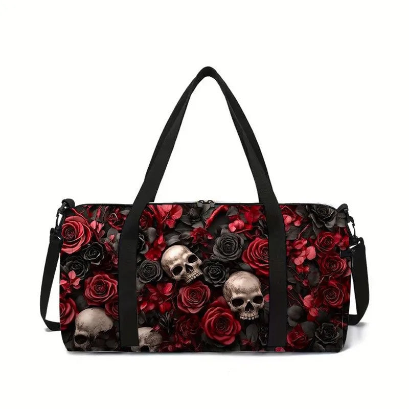 Classic Popular New skeleton 3D Printed Large Capacity Travel Bags Barrel Shape Crossbody Bag Outdoor Sports Bags Gym Yoga Bag