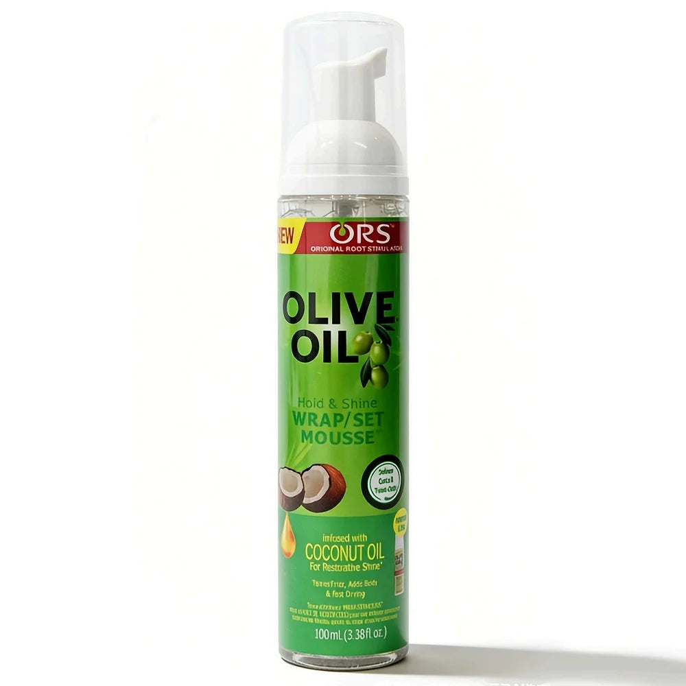 100Ml Olive Oil Hold & Shine Wrap/Set Mousse Soft Curly Hair Mousse Wavy Braids Hair Wrapping Foam Good Smell