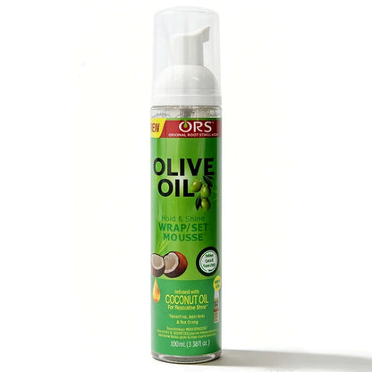 100Ml Olive Oil Hold & Shine Wrap/Set Mousse Soft Curly Hair Mousse Wavy Braids Hair Wrapping Foam Good Smell