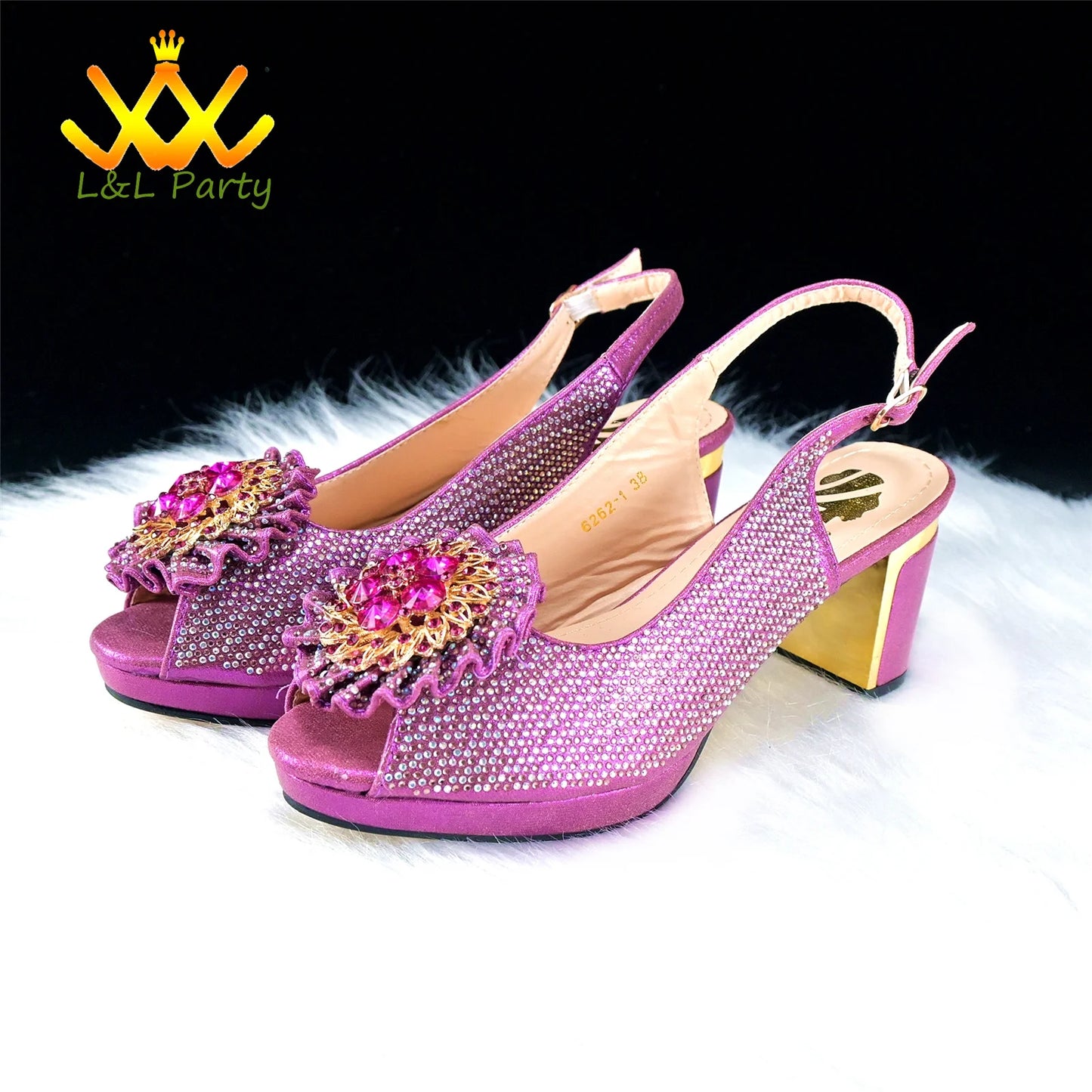 2024 Special New Arrivals Italian Women Shoes and Bag to Match in Green Color with Platform Shinning Crystal Sandal for Wedding