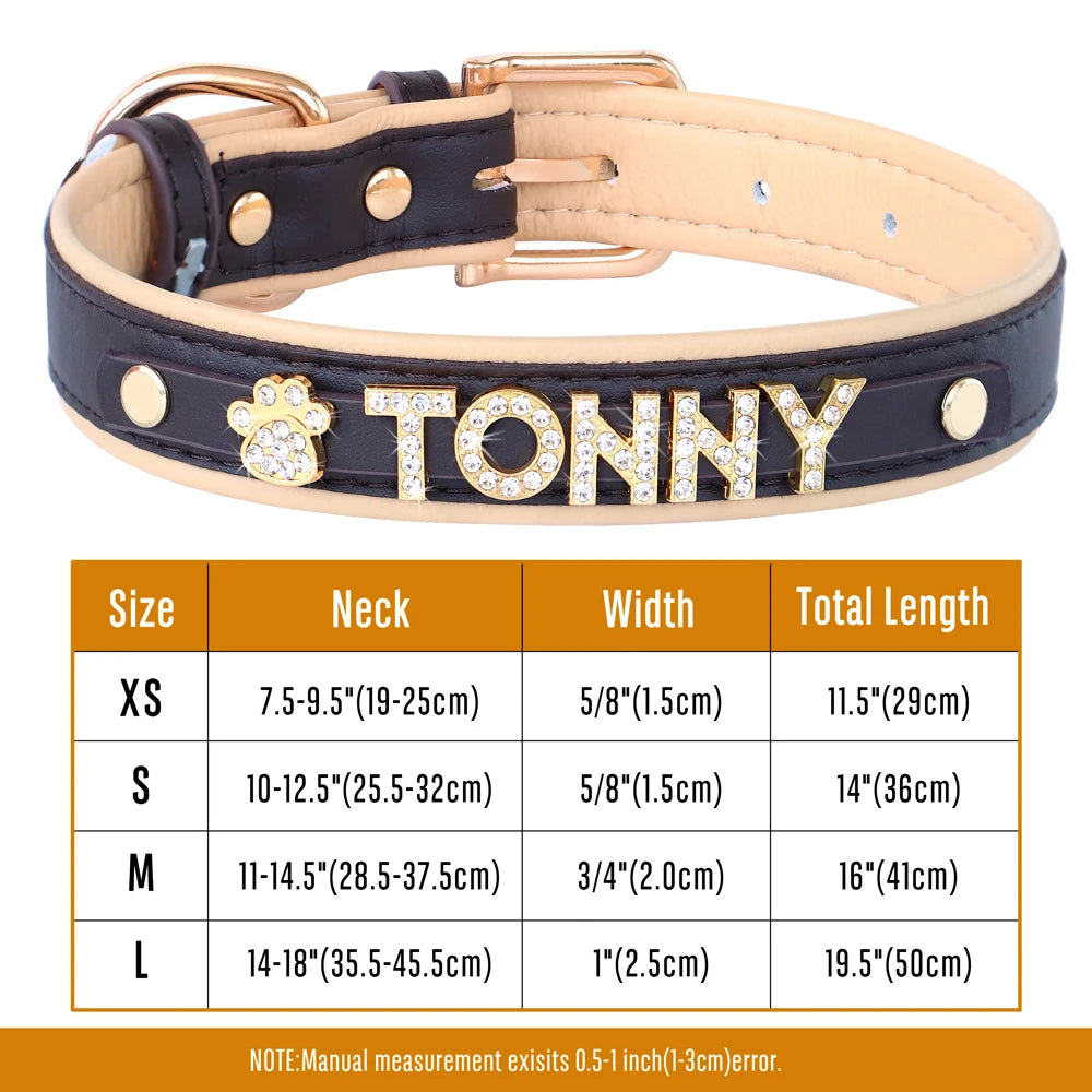 Personalized Small Dogs Chihuahua Collar Bling Rhinestone Dog Collars Free Custom Pet Dogs Cats Name Charms Pet Accessories