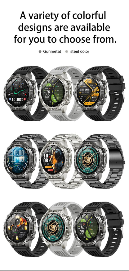 2026New Military Tank GPS SmartWatch Offline Map 10ATM Swim 2GB RAM Music Altitude Compass Bt Call Fitness Sports Smartwatch Men