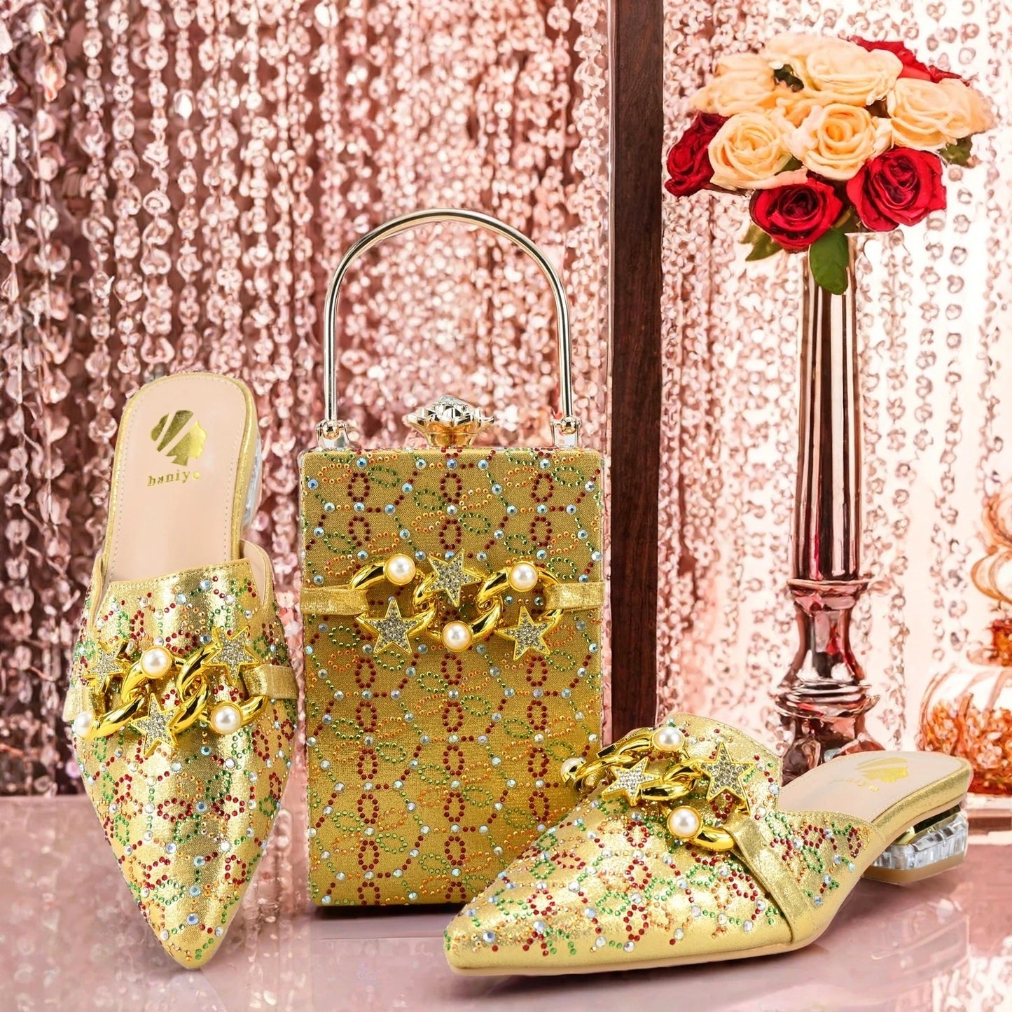 doershow African fashion Italian Shoes And Bag Sets For Evening Party With Stones blue Italian Handbags Match Bags! HAE1-3