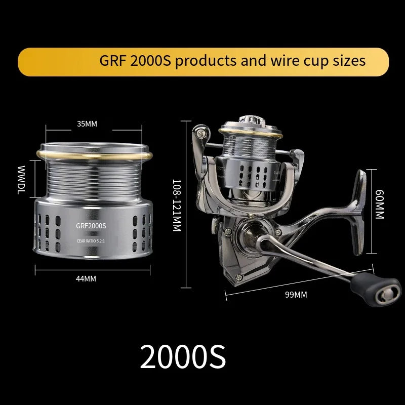 2026 New Spinning Fishing Reel All Metal 5.2:1 Speed ratio Max Drag 15KG Left/Right Interchangeable Suitable Any Body of Water