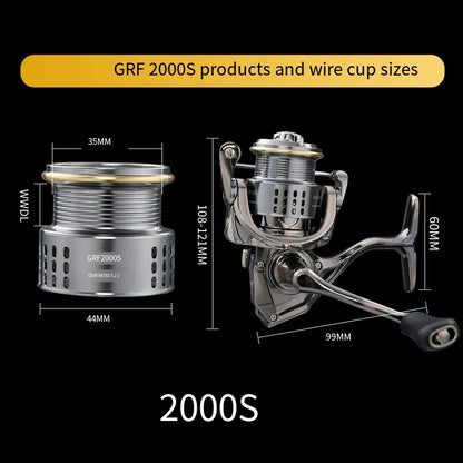 2026 New Spinning Fishing Reel All Metal 5.2:1 Speed ratio Max Drag 15KG Left/Right Interchangeable Suitable Any Body of Water