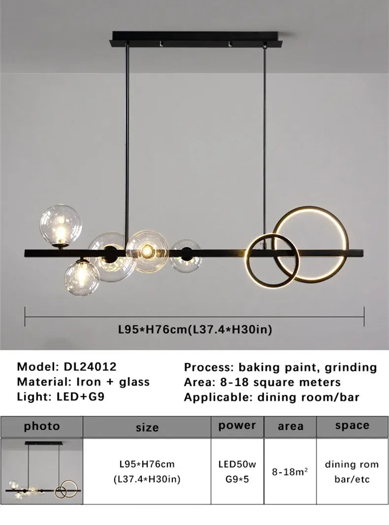 Magic Bean Long Pendant Lights Nordic Restaurant Modern Creative Kitchen Light Luxury Living Room Bar Decor Lighting G9 Bulb