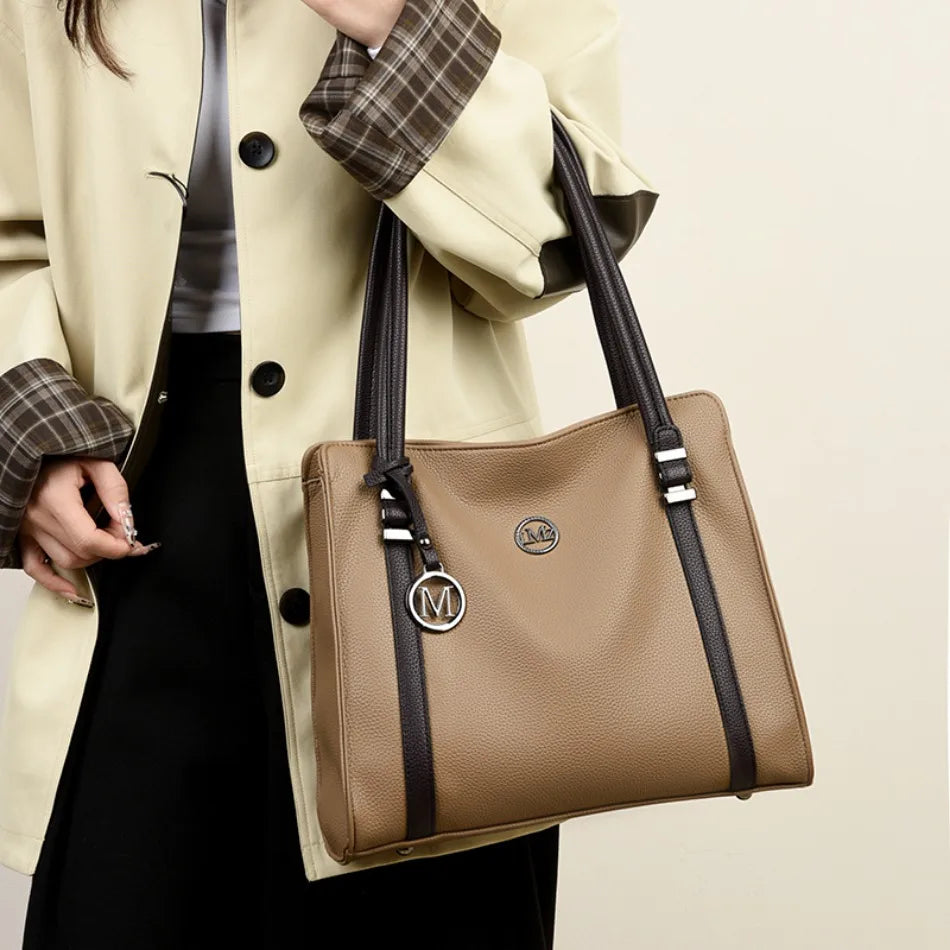 Soft Leather Luxury Handbags Women Bags Designer Shoulder Sac Ladies Large Capacity Top-Handle Bags Shopping Tote Bag Sac A Main