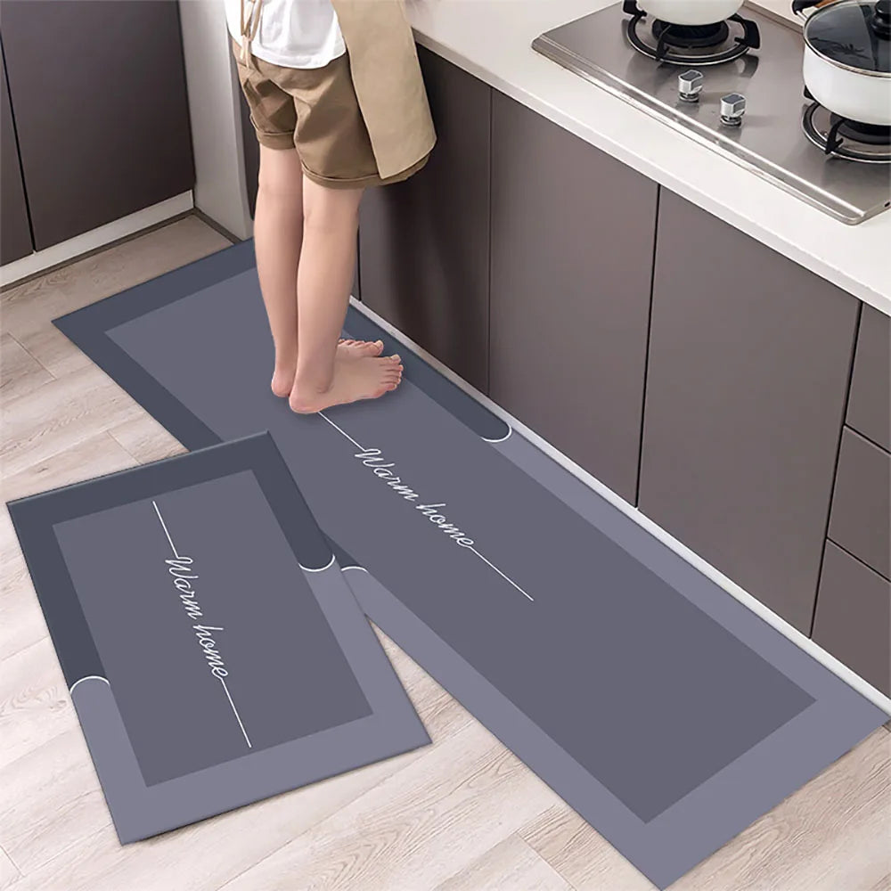 Super Absorbent Kitchen Floor Mat Crystal Velvet Pad Bath Pad Anti-Slip Carpet Kitchen Mats Wipeable Wash Long Strip Carpet