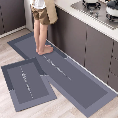 Super Absorbent Kitchen Floor Mat Crystal Velvet Pad Bath Pad Anti-Slip Carpet Kitchen Mats Wipeable Wash Long Strip Carpet